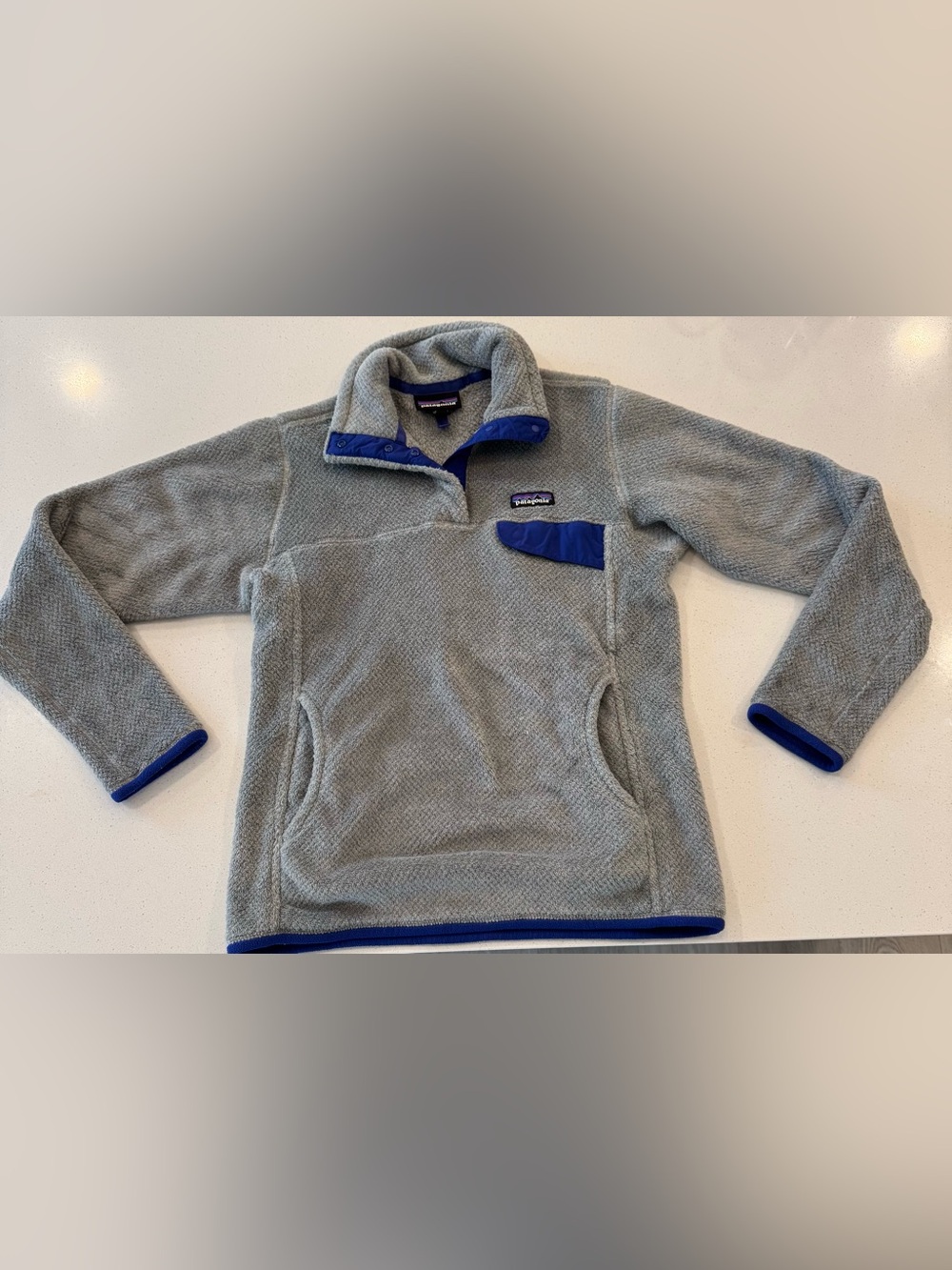 Patagonia Re-Tool Snap-T Fleece Pullover Gray Blue Women’s Medium
